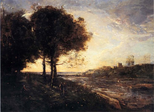 Jean Baptiste Camille Corot - Un Torrent dans des Romagnes