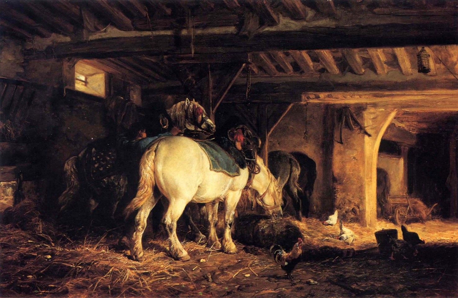 Charles Emile Jacque, In the Stable, ca. 1873-75
Oil on canvas, 19 1/2 x 29 1/2 in. (49.5 x 74.9 cm)
JAC-003-PA
$43,500
