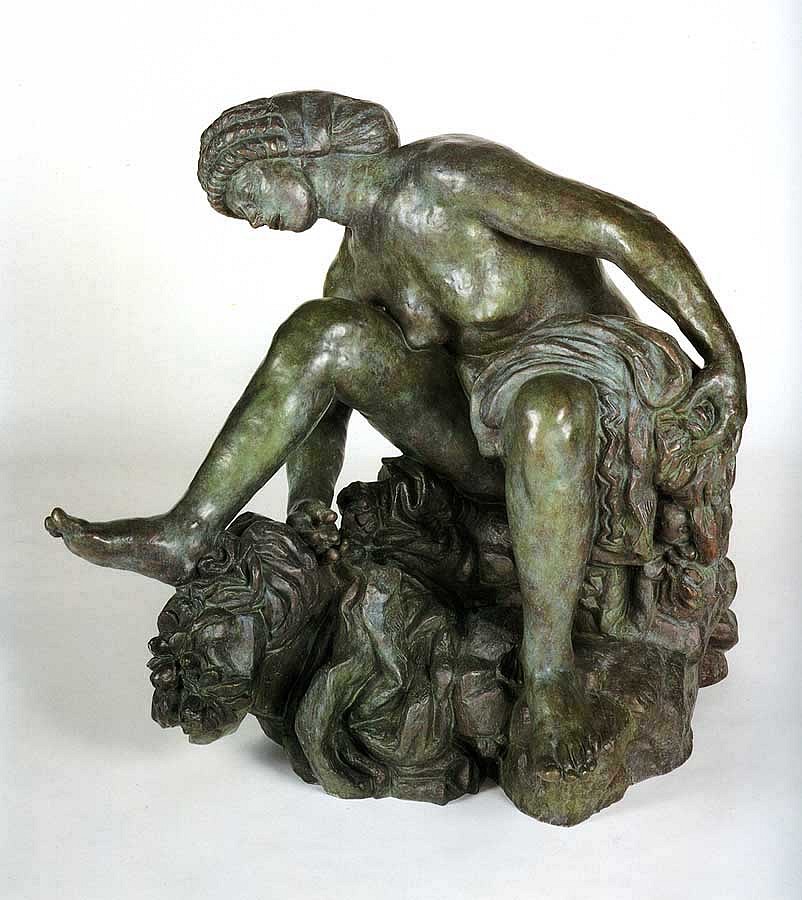Antoine Bourdelle, Large Crouching Bather (Grande baigneuse accroupie), 1906-1907
Bronze, 40 x 30 1/4 x 45 4/4 in. (101.6 x 76.8 x 116.8 cm)
Seated nude, green patina
BOU-001-SC
$280,000