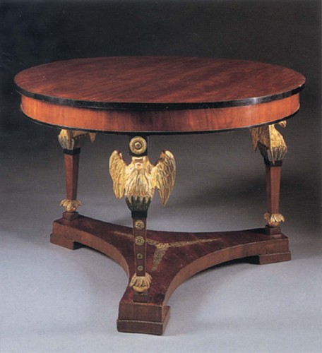 Neoclassical Mahogany and Parcel Gilt Center Table