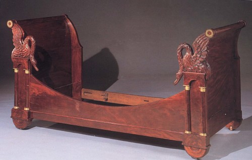 Work: 19th Century FRENCH Empire Ormolu-Mounted Mahogany Bed