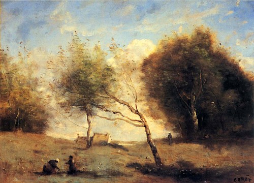 Work: Jean Baptiste Camille Corot Les Prés de la Petite Ferme
