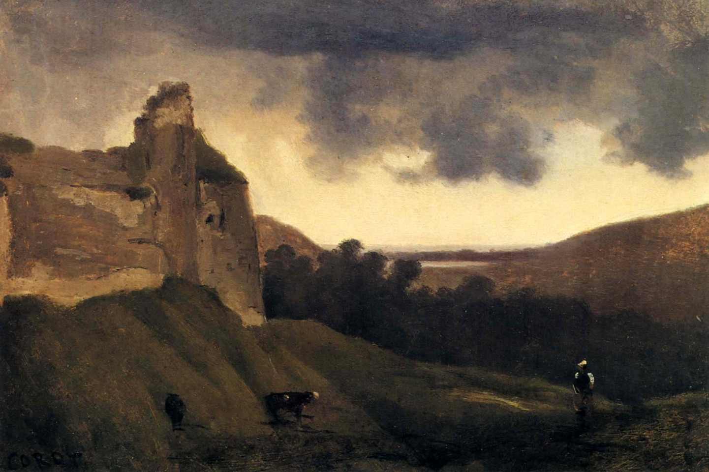 Jean Baptiste Camille Corot, Argues-Ruines du Chateau, 1828-30
Oil on canvas, 8 1/4 x 12 1/4 in. (21 x 31.1 cm)
COR-005-PA
$90,000